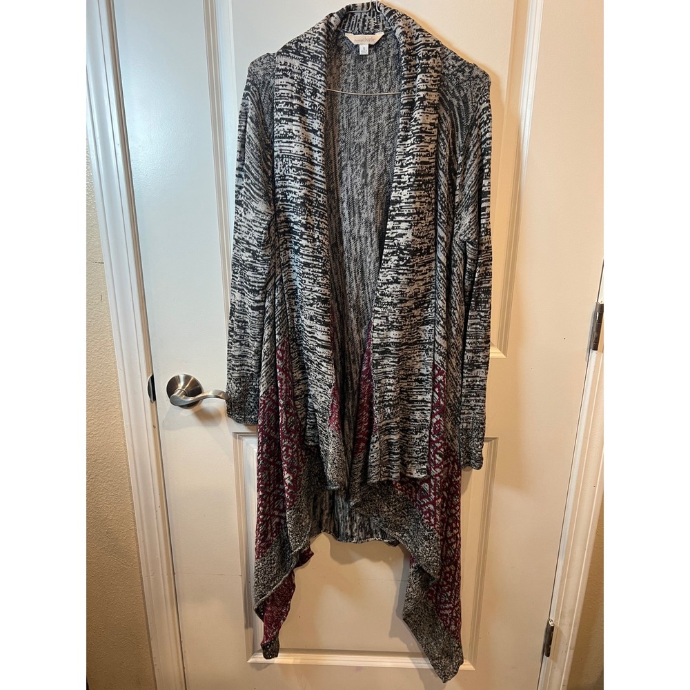 Charming Charlie Women Cardigan Handkerchief Hem Gray S